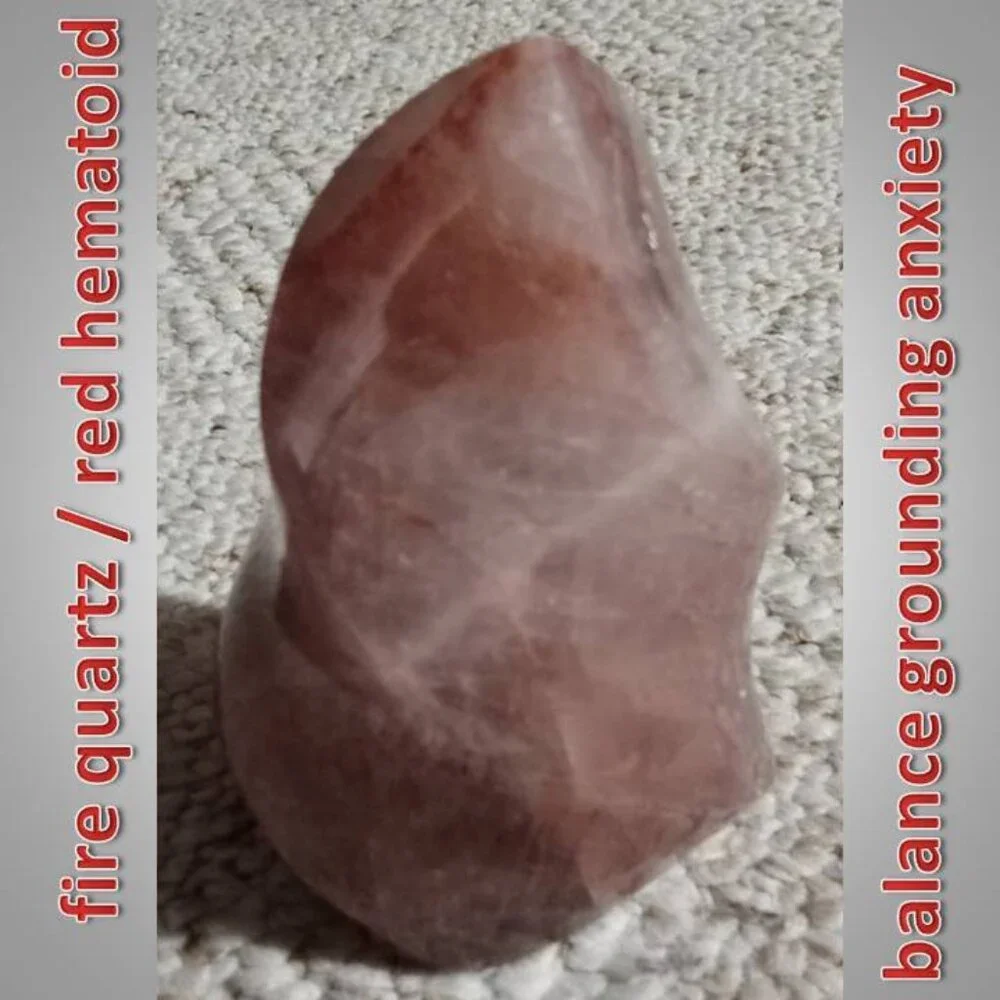 hematoid / fire quartz flame stone crystal ANXIETY balance GROUNDING 03